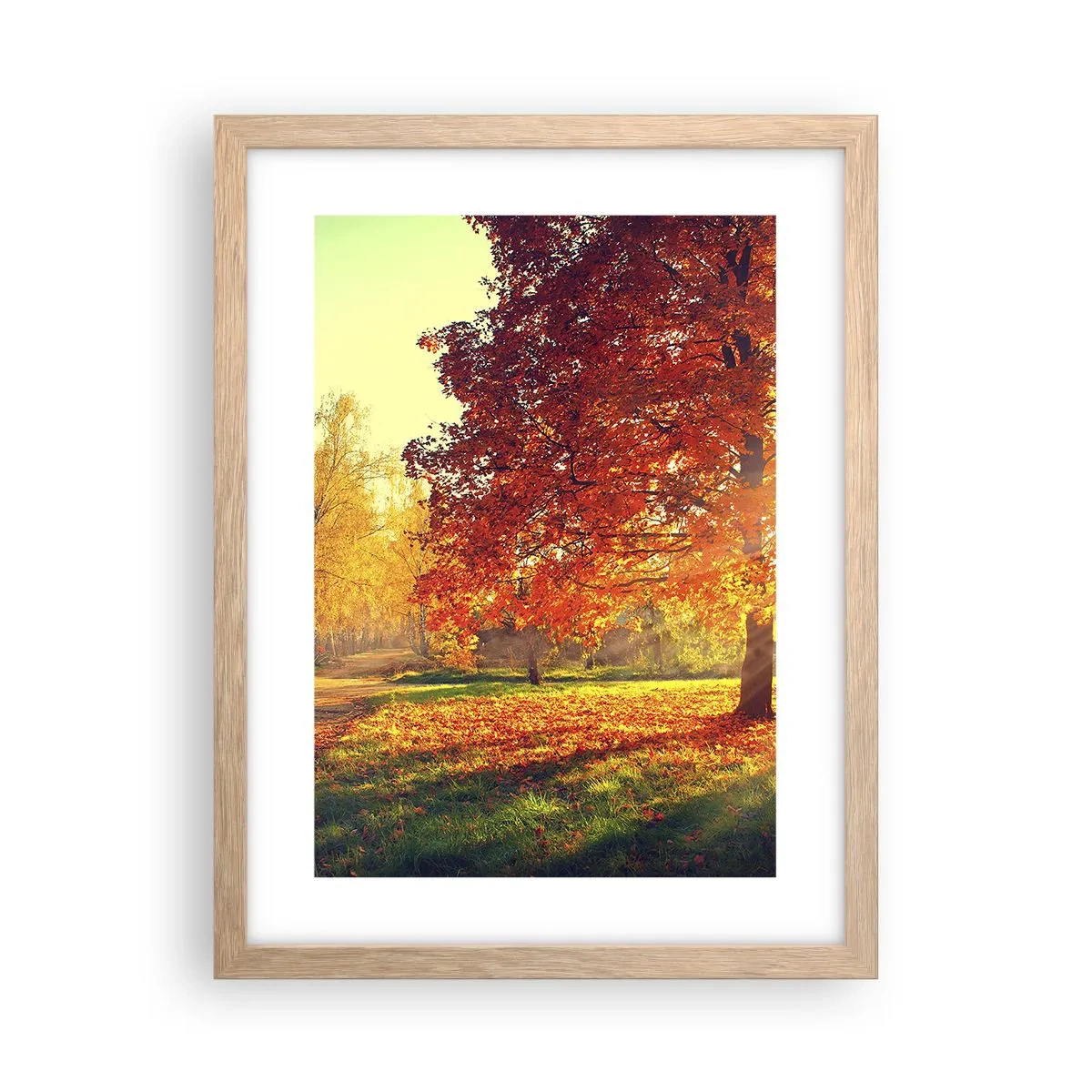 Een poster in een licht eiken lijst - Rood is mooi - 30x40 cm