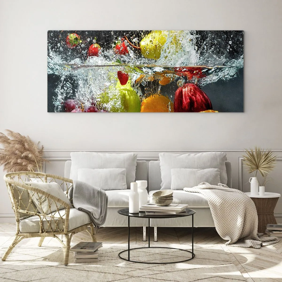 Schilderen op glas - Fruit verfrissing - 90x30 cm