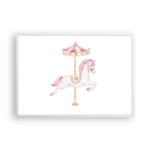 Poster in een witte lijst - Hij raakte de grond rennend - 100x70 cm