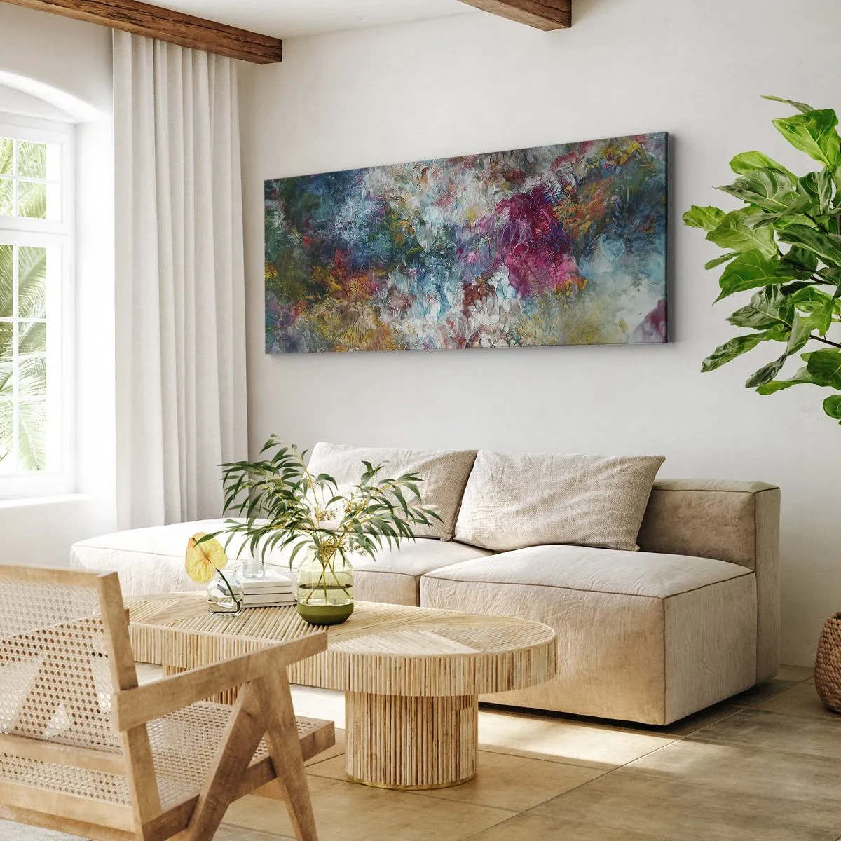 Schilderen op canvas - Volledig in bloei - 120x50 cm
