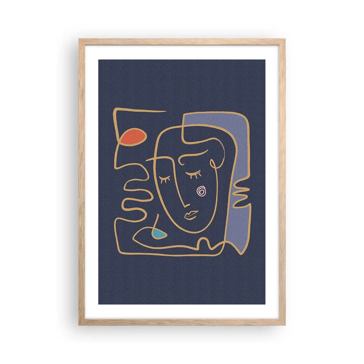 Een poster in een licht eiken lijst - In nadenken - 50x70 cm