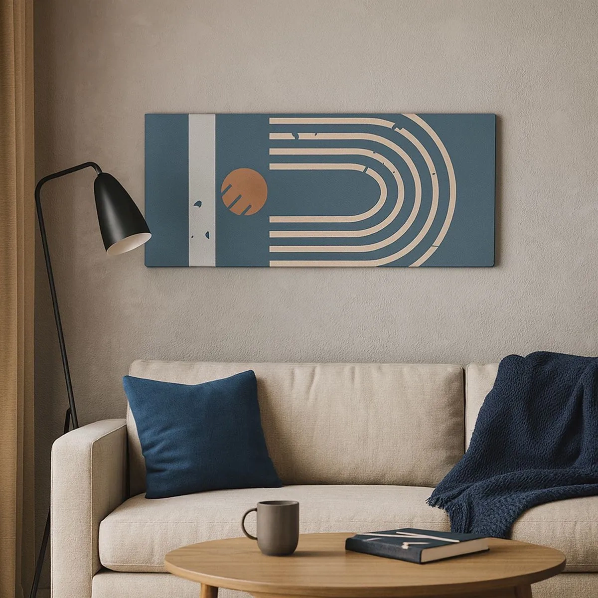 Schilderen op canvas - Geometrie op de granaatappel - 100x40 cm