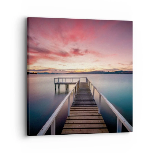 Schilderen op canvas - De zachte vlam van de avond - 30x30 cm