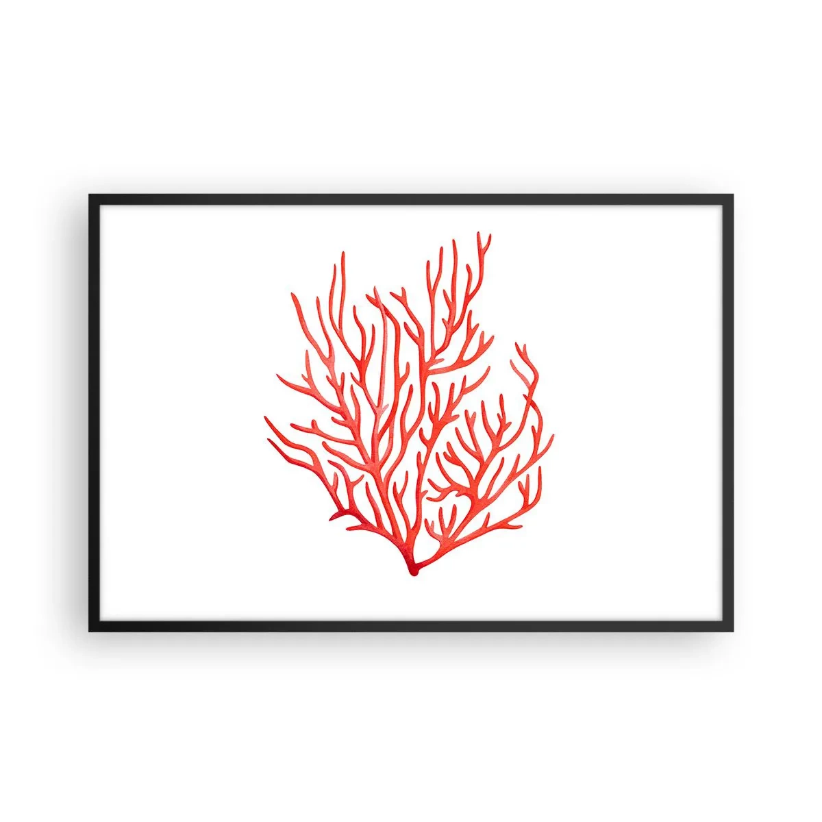 Poster in een zwarte lijst - Koraal filigraan - 91x61 cm