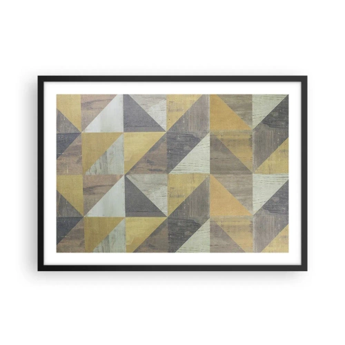 Poster in een zwarte lijst - Op de hoek van de driehoek - 70x50 cm