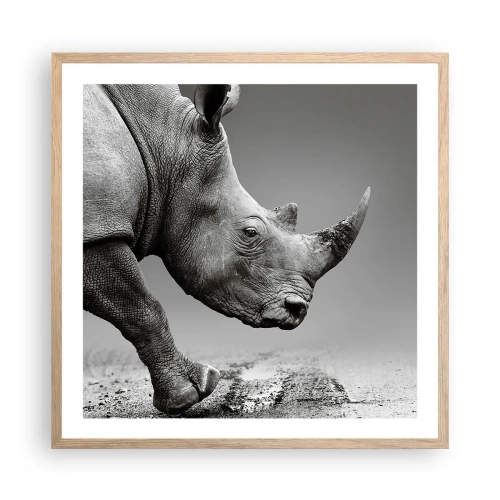 Een poster in een licht eiken lijst - Onstuitbare kracht - 60x60 cm