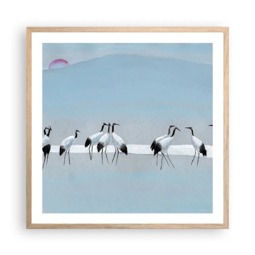 Een poster in een licht eiken lijst - Na een warme dag - 60x60 cm