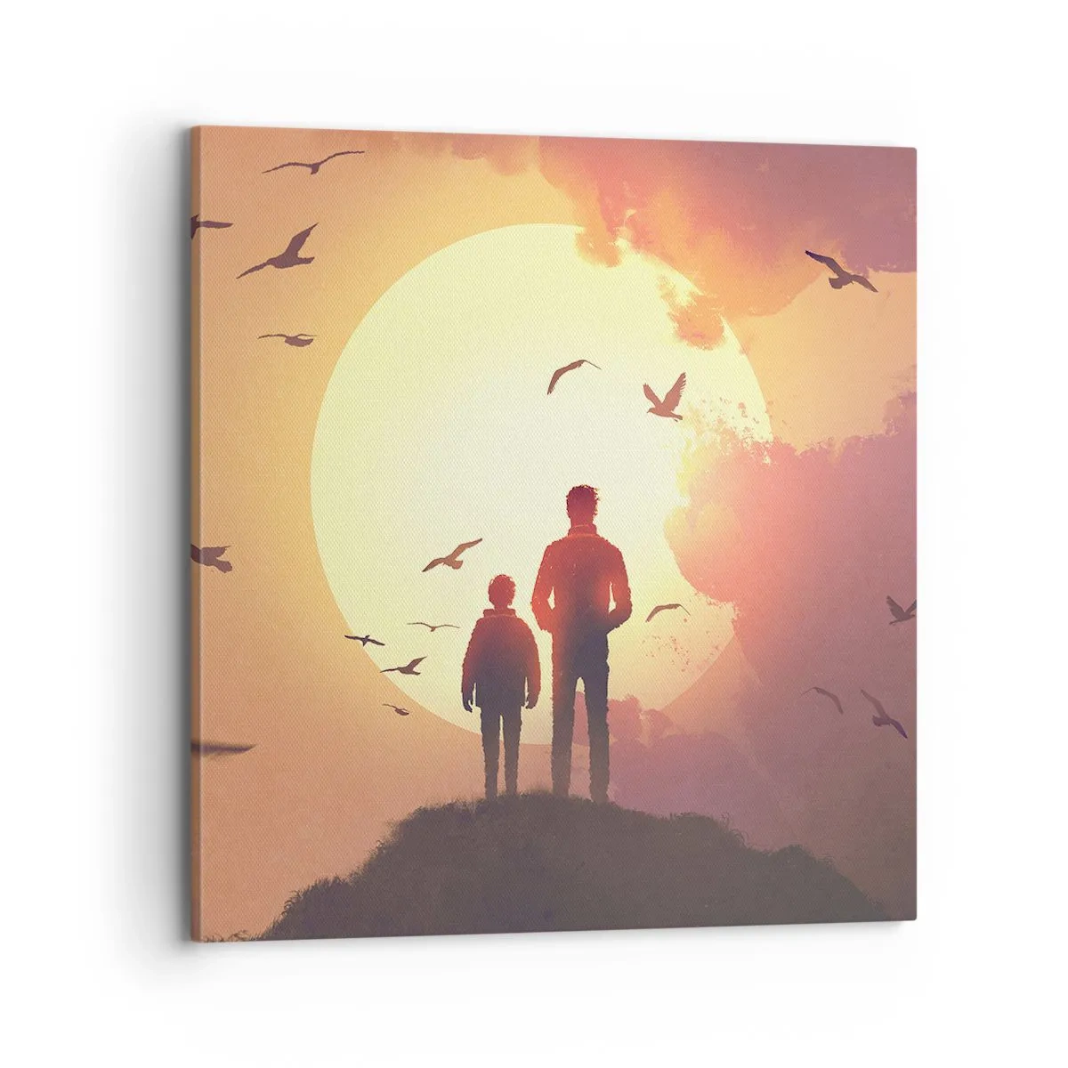 Schilderen op canvas - Oog in oog met de zon - 70x70 cm