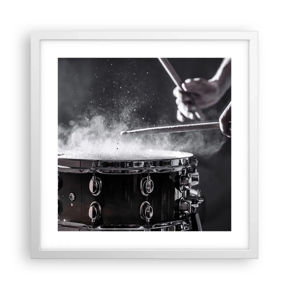 Poster in een witte lijst - De pols van de muziek - 40x40 cm