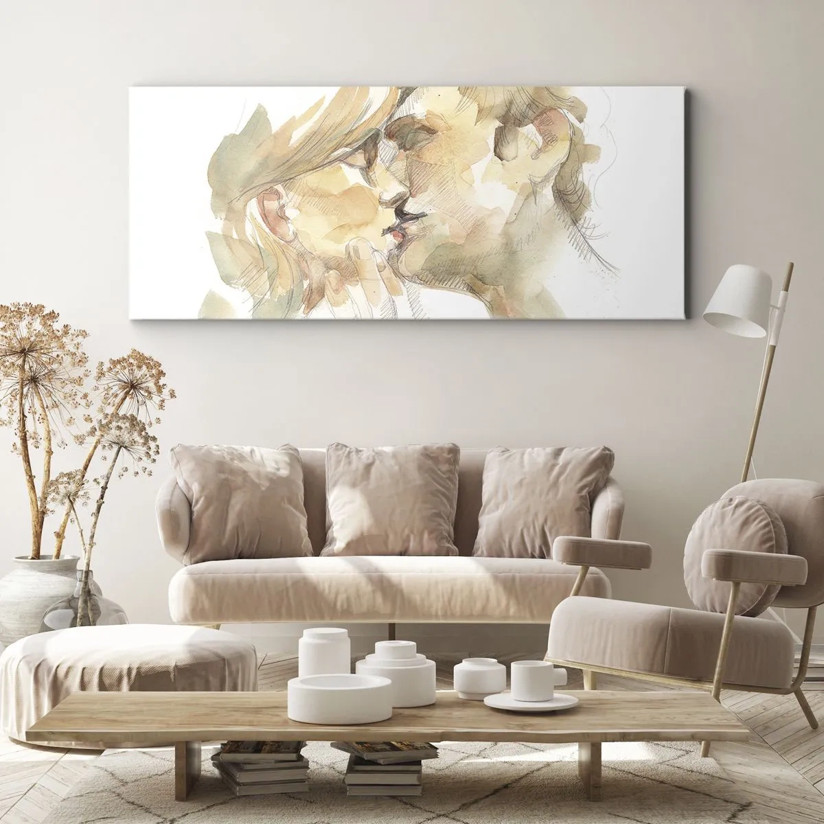Schilderen op canvas - De helft gevonden? - 100x40 cm