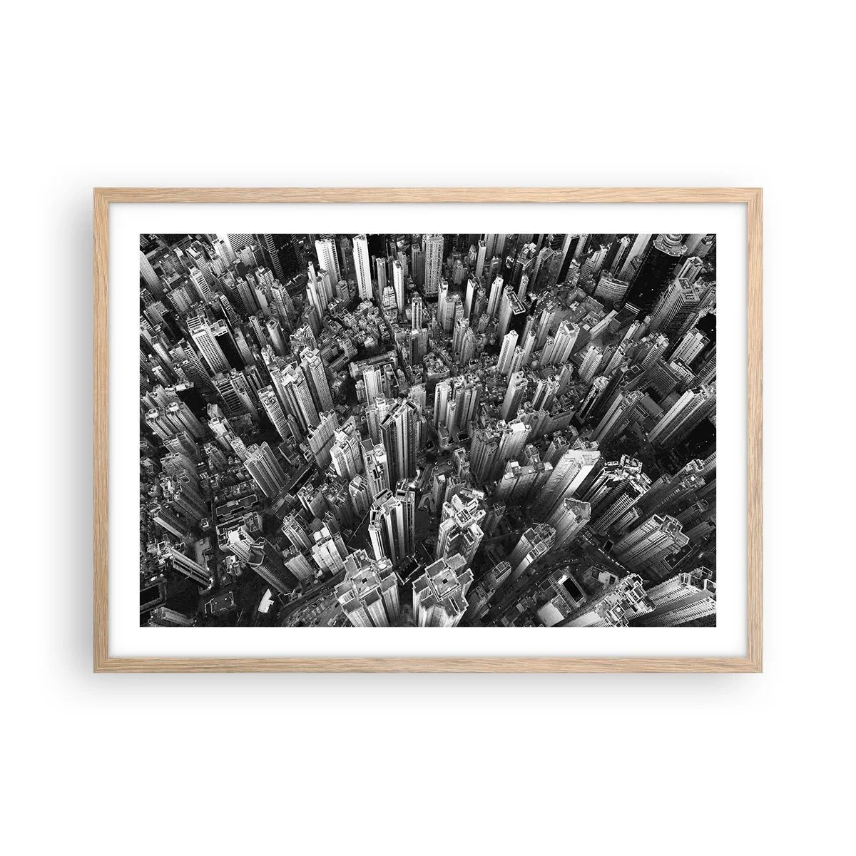 Een poster in een licht eiken lijst - Nog steeds hoger en hoger - 70x50 cm