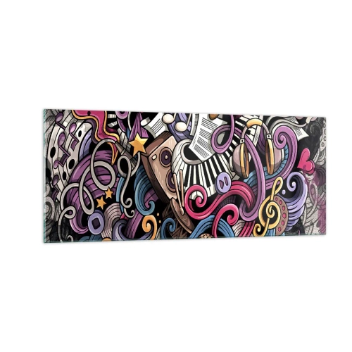 Schilderen op glas - Ingewikkelde melodie - 100x40 cm