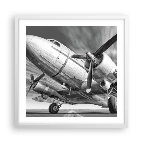 Poster in een witte lijst - Altijd klaar om te vliegen - 50x50 cm