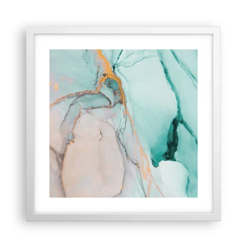 Poster in een witte lijst - Een dans van vormen en kleuren - 40x40 cm