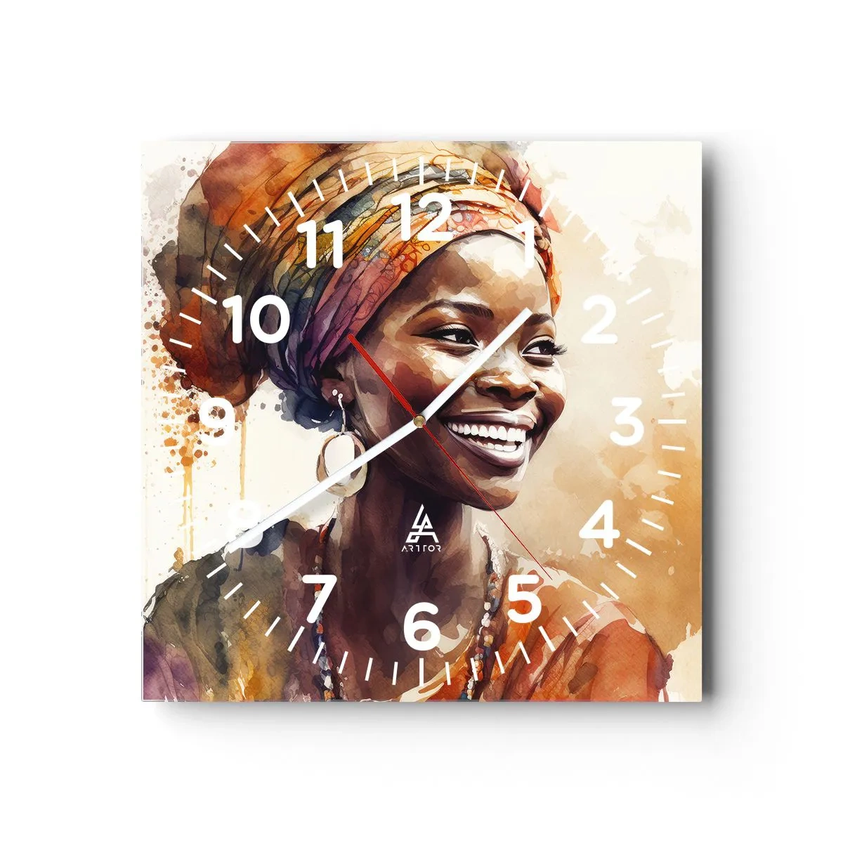 Wandklok - Klok - Afrikaanse koningin - 40x40 cm