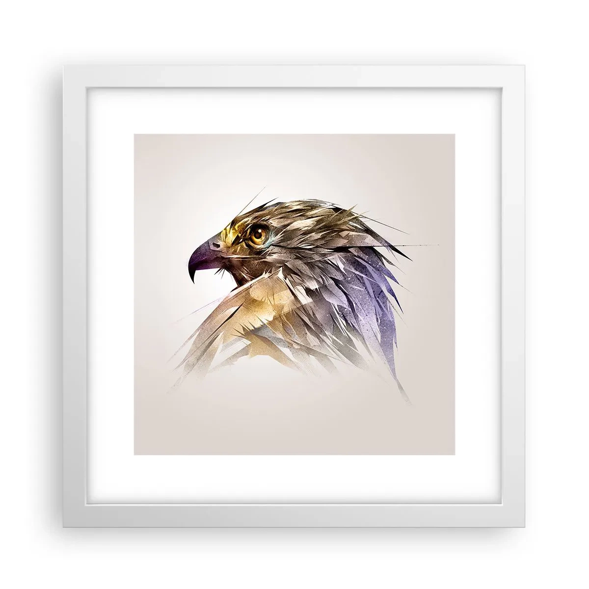 Poster in een witte lijst - Portret van een krijger - 30x30 cm