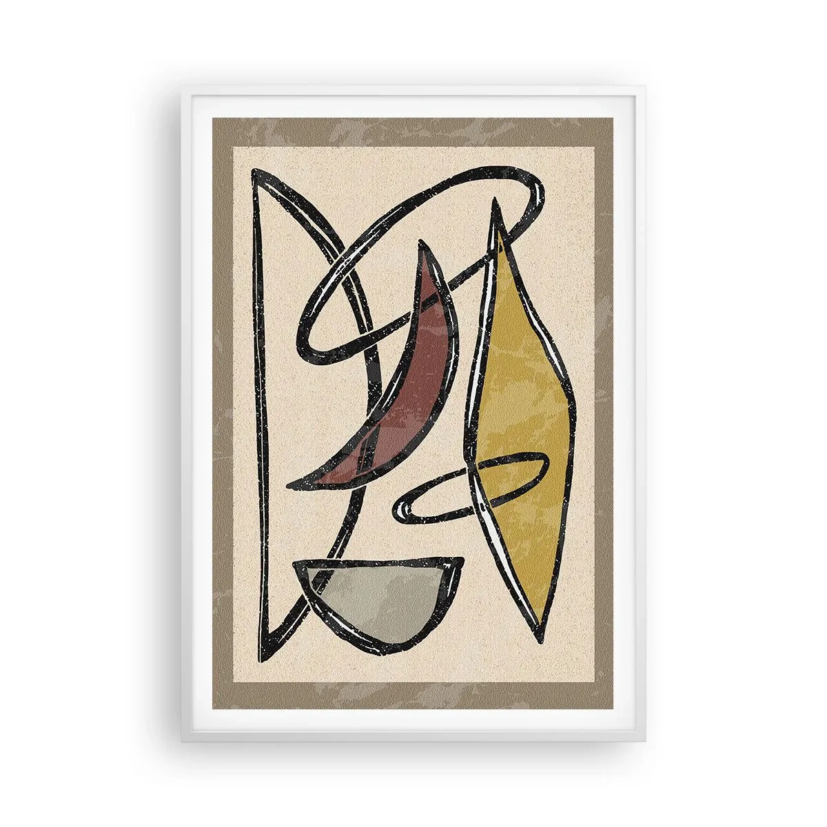 Poster in een witte lijst - Verticale en horizontale lijnen - 70x100 cm