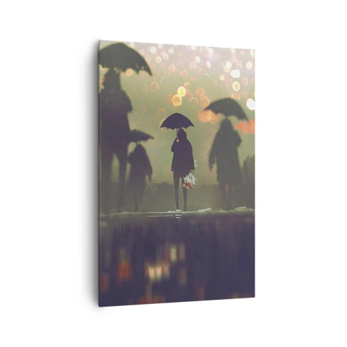 Schilderen op canvas - Vanuit het perspectief van een regendruppel - 80x120 cm