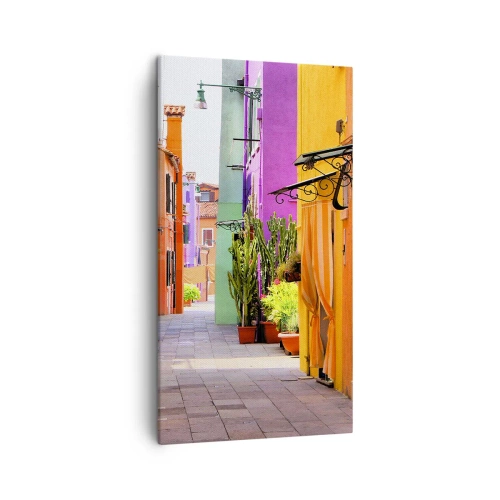 Schilderen op canvas - Regenboogsteeg - 45x80 cm