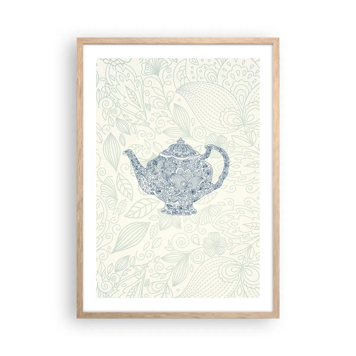 Een poster in een licht eiken lijst - De charme van thee - 50x70 cm