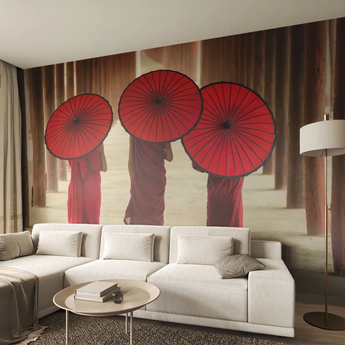 Fotobehang Premium Sand - Op weg naar het Zuivere Land - Azië, Birma, Vrouwen - 350x256 cm
