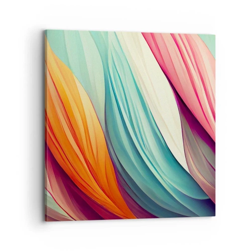 Schilderen op canvas - Regenboog geweven - 70x70 cm