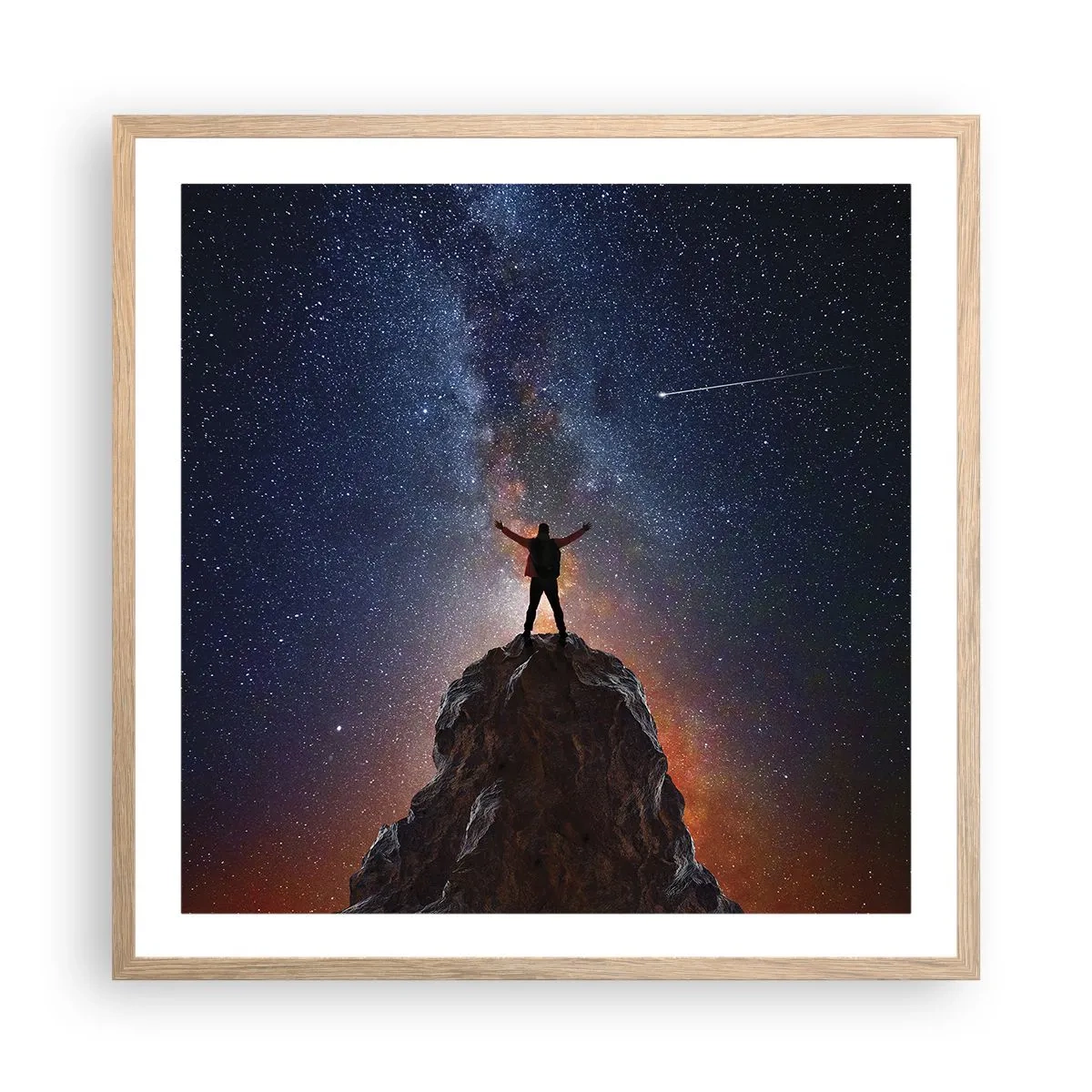 Een poster in een licht eiken lijst - De Kracht is bij mij! - 60x60 cm