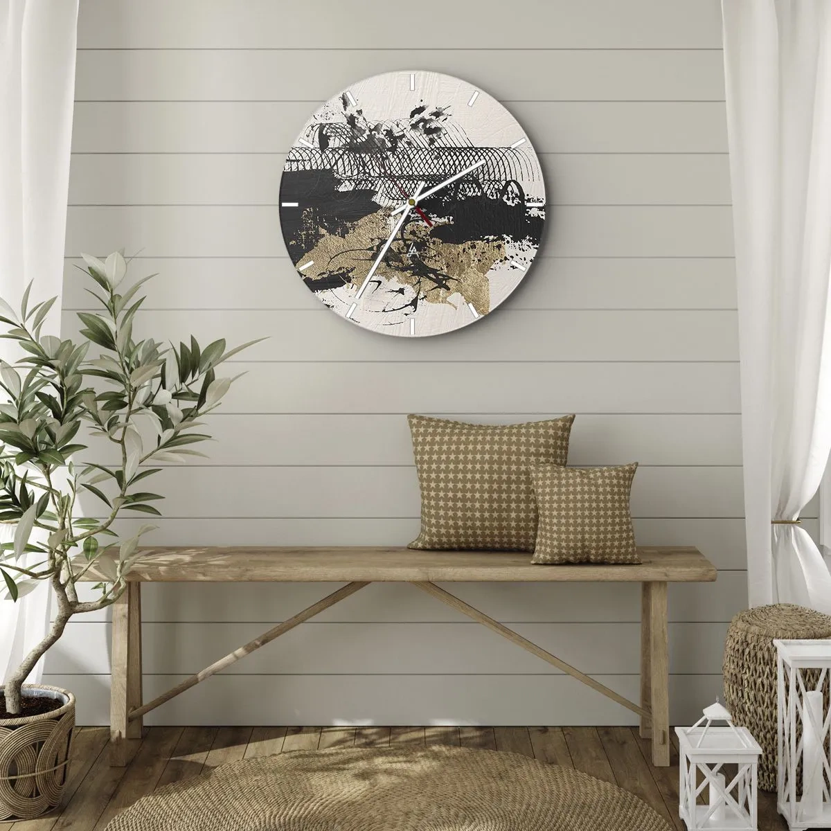Wandklok - Klok - Compositie met passie - 40x40 cm