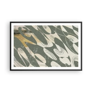 Poster in een zwarte lijst - Ritmische abstractie - 91x61 cm