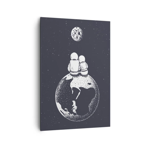 Schilderen op canvas - Een kosmisch love story  - 70x100 cm