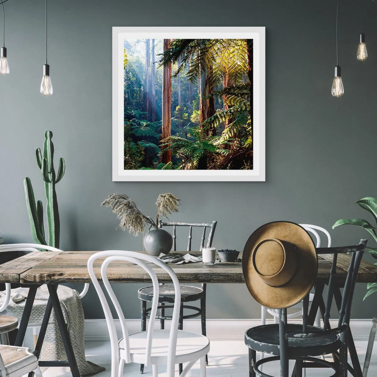 Poster in een witte lijst - Een bossprookje - 50x50 cm