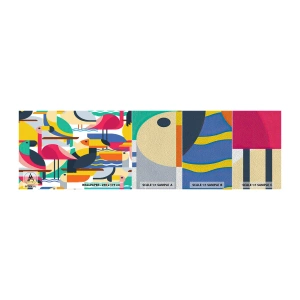 Fotobehang Monster Premium Sand - Vogelfeestje - Abstractie, Pelikaan, Deel - 100x30 cm