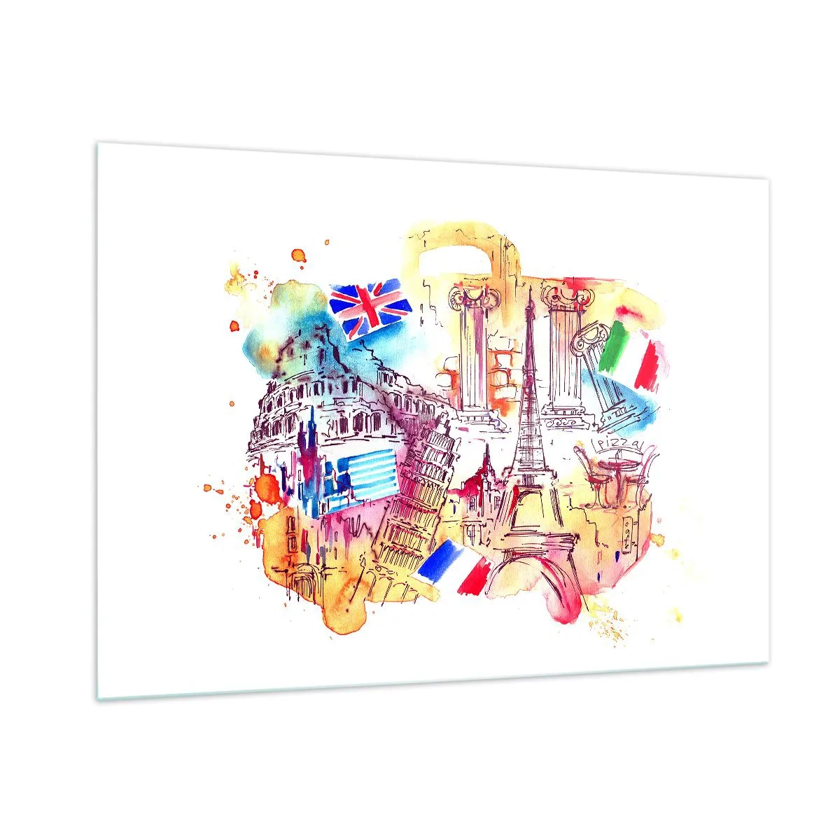 Schilderen op glas - Europese tour - 100x70 cm