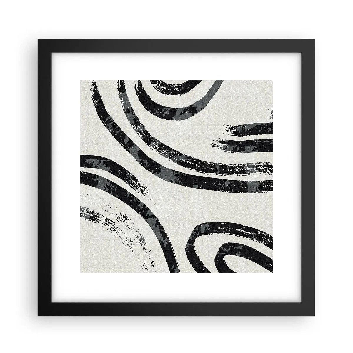 Poster in een zwarte lijst - Half gestopt - 30x30 cm