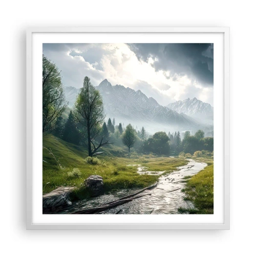 Poster in een witte lijst - Daarheen en terug - 60x60 cm