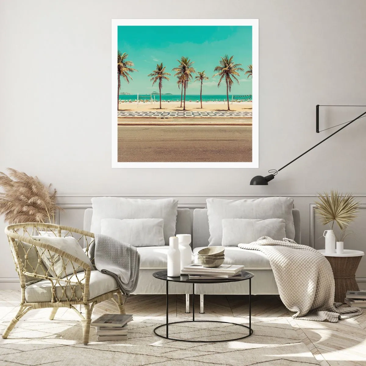 Poster - Op wacht op het strand - 30x30 cm