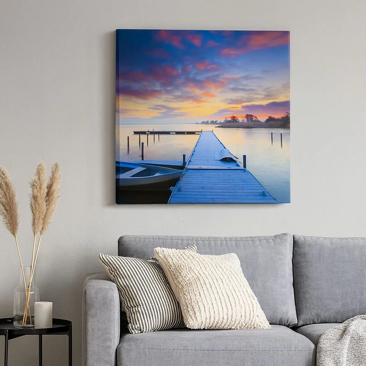 Schilderen op canvas - Violet-gouden kalmte - 30x30 cm