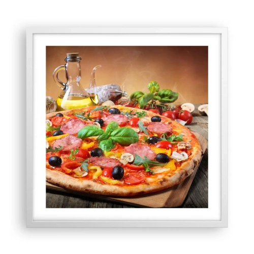 Poster in een witte lijst - Met echte Italiaanse smaak - 50x50 cm