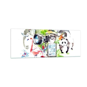 Schilderen op glas - In de lens van een reiziger - 140x50 cm