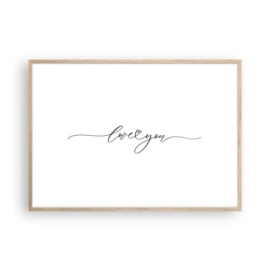 Een poster in een licht eiken lijst - Zwart op wit - 100x70 cm