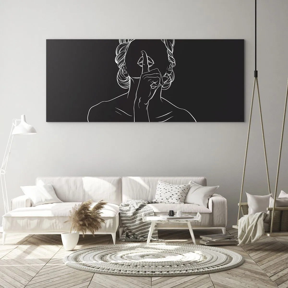 Schilderen op glas - Schoonheid bloeit in stilte - 160x50 cm