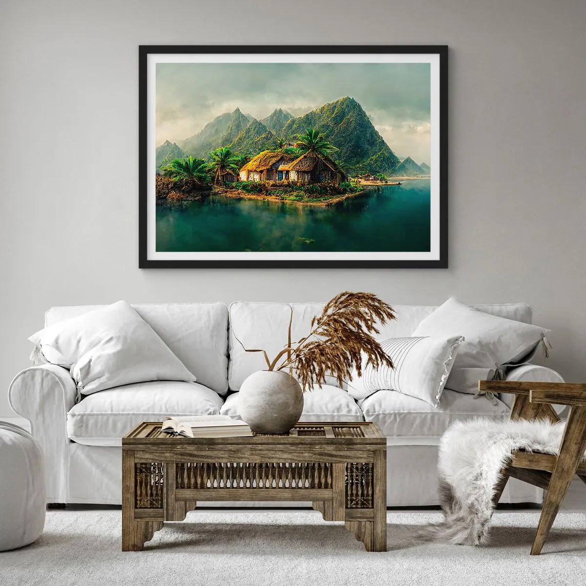 Poster in een zwarte lijst - Tropisch paradijs - 91x61 cm