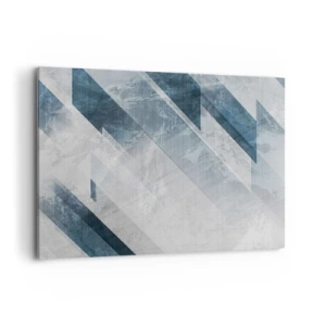 Schilderen op canvas - Ruimtelijke compositie - grijze beweging - 100x70 cm