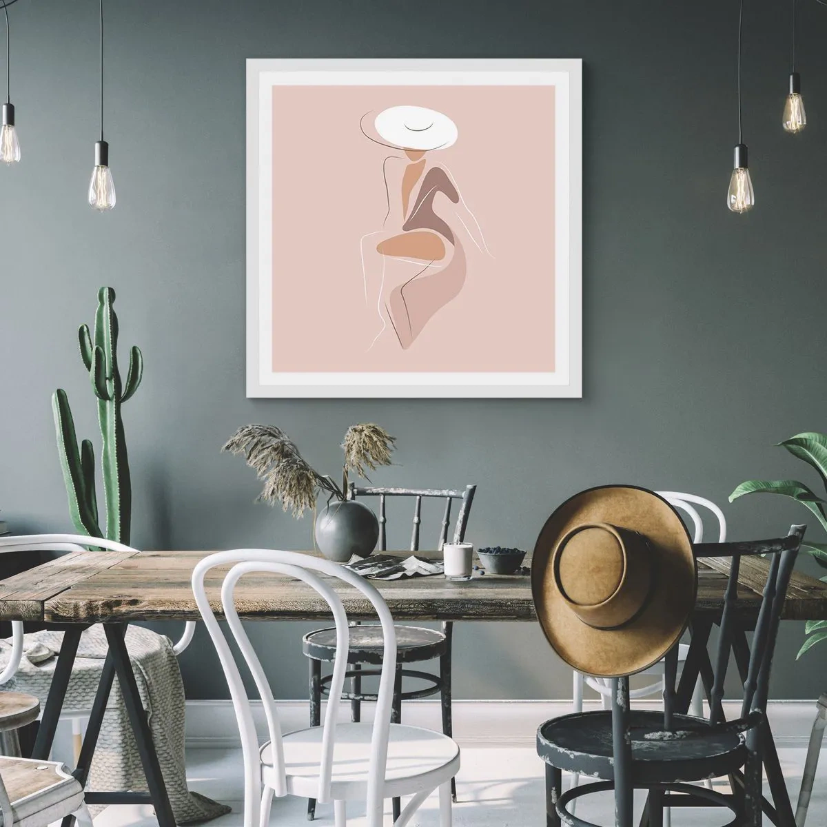 Poster in een witte lijst - Een dame zijn - 60x60 cm