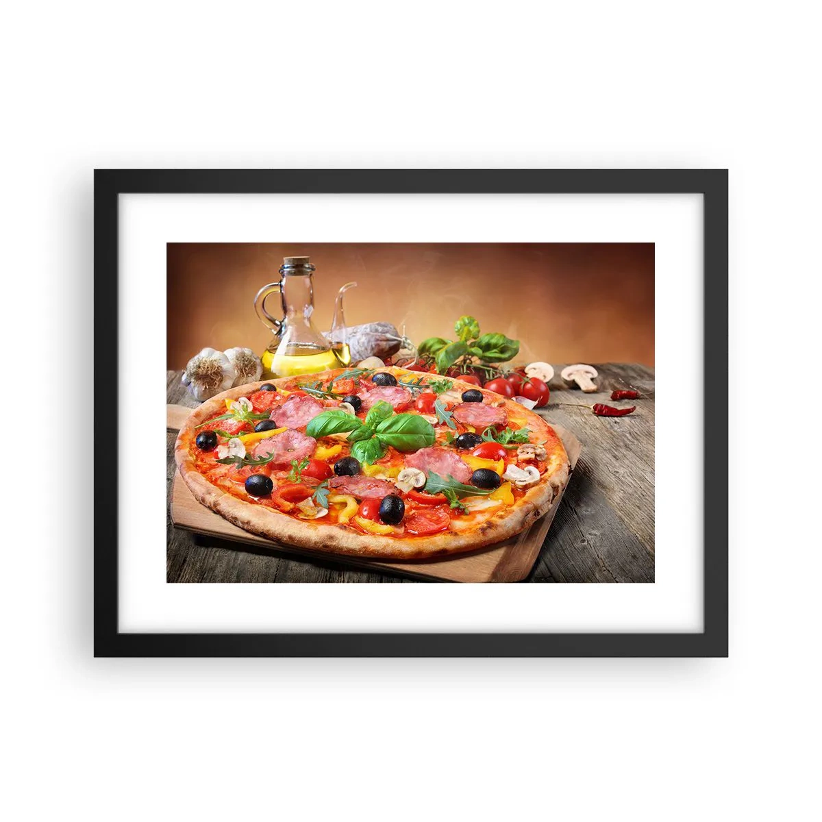 Poster in een zwarte lijst - Met echte Italiaanse smaak - 40x30 cm