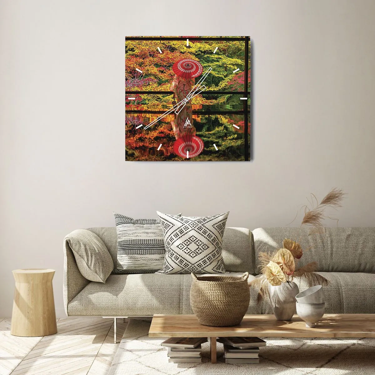 Wandklok - Klok - In de tempel van de natuur - 30x30 cm