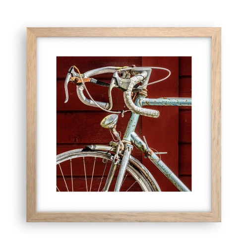 Een poster in een licht eiken lijst - Gecreëerd om te winnen - 30x30 cm