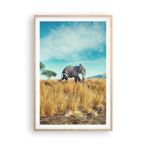 Een poster in een licht eiken lijst - Grijs is niet meer in de mode - 61x91 cm