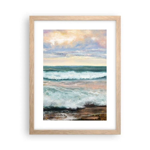 Een poster in een licht eiken lijst - Hier maak je je ziel glad - 30x40 cm