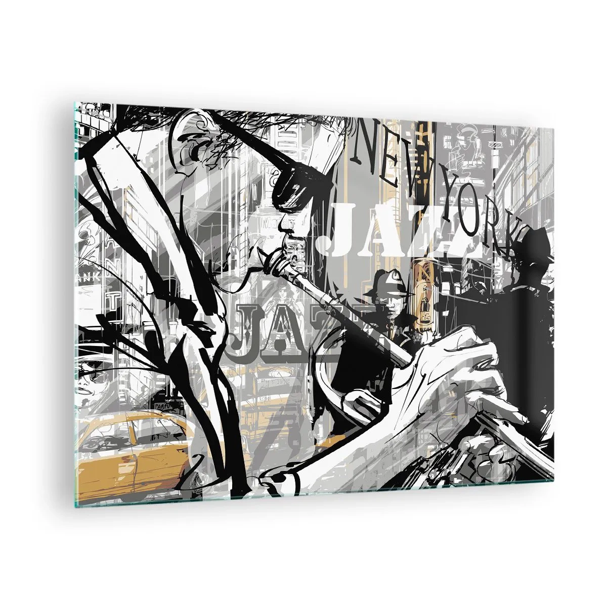 Schilderen op glas - Op het ritme van New York - 70x50 cm